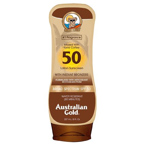 australian gold tanning sunscreen.